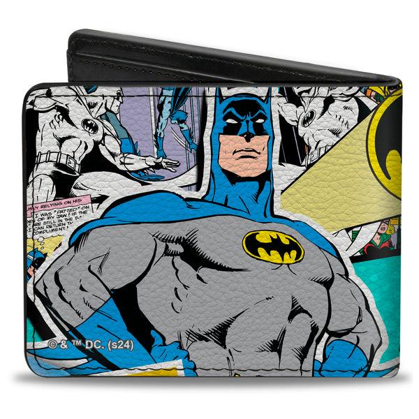 Buckle Down Bi-Fold Wallet - BATMAN 75 Classic Comic Book Panels Collage Multi Color