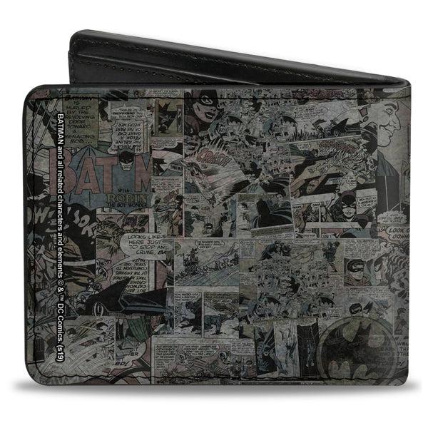 Buckle Down Bi-Fold Wallet - Batman Face Comic Scenes