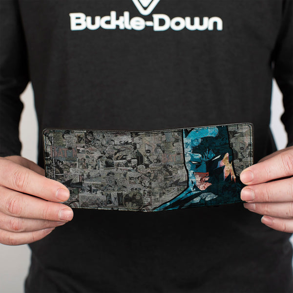Buckle Down Bi-Fold Wallet - Batman Face Comic Scenes