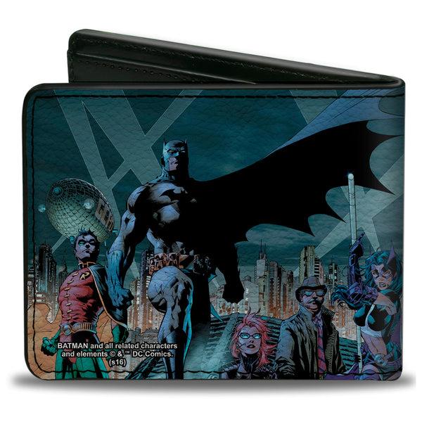 Buckle Down Bi-Fold Wallet - Batman Issue #619 Hush 9-Character Gotham City Skyline Cover Pose
