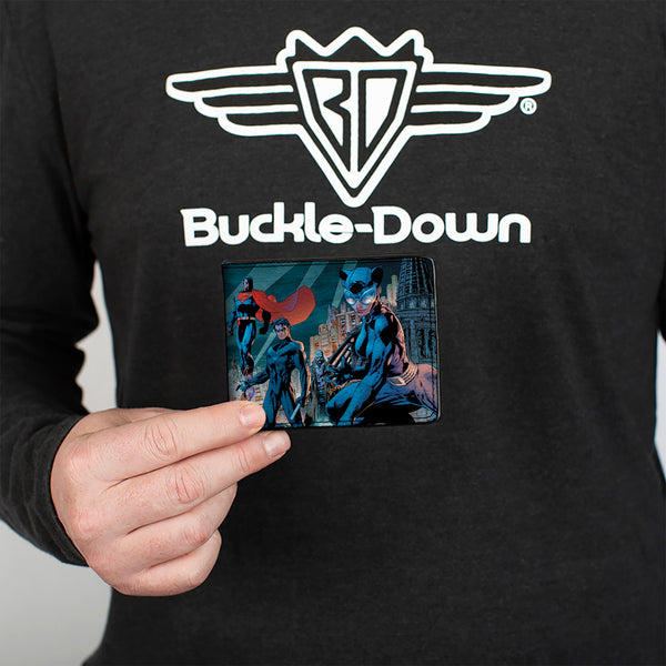 Buckle Down Bi-Fold Wallet - Batman Issue #619 Hush 9-Character Gotham City Skyline Cover Pose