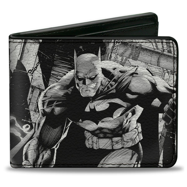buckle down Bi-Fold Wallet - Batman Jim Lee Hush Chain and Grappling Hook Pencils White/Black
