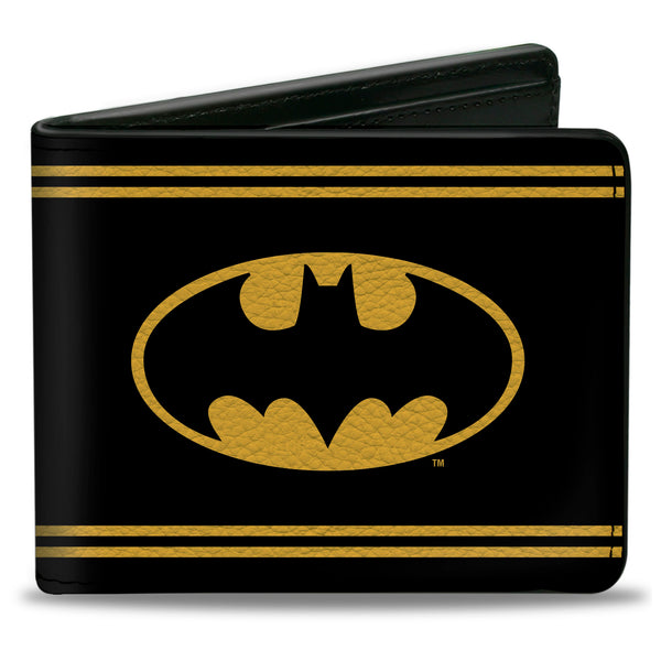 buckle down Bi-Fold Wallet - Batman Shield Double-Stripe Black Yellow