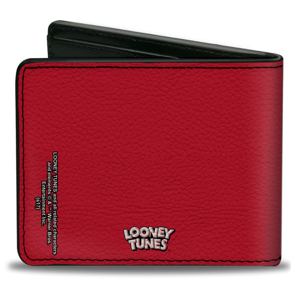 Buckle Down Bi-Fold Wallet - Bi-Fold Wallet - Gossamer Eyes CLOSE-UP Red Black White
