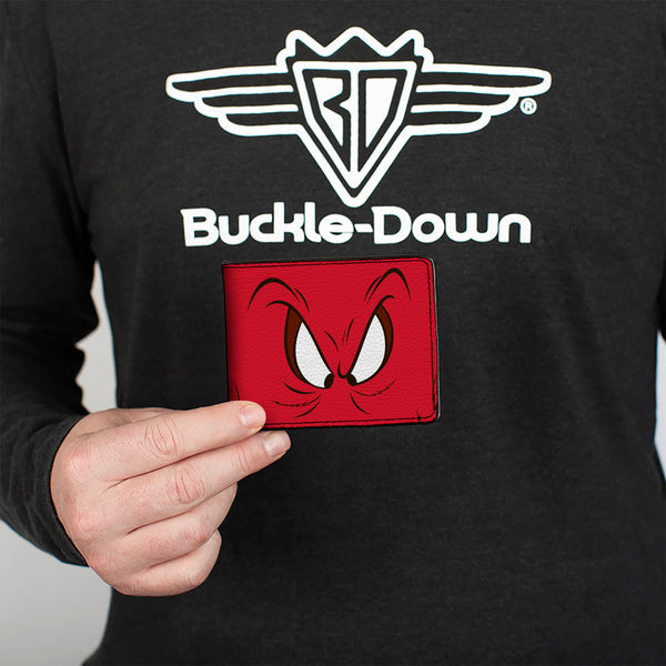 Buckle Down Bi-Fold Wallet - Bi-Fold Wallet - Gossamer Eyes CLOSE-UP Red Black White