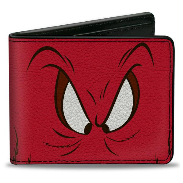 buckle down Bi-Fold Wallet - Bi-Fold Wallet - Gossamer Eyes CLOSE-UP Red Black White