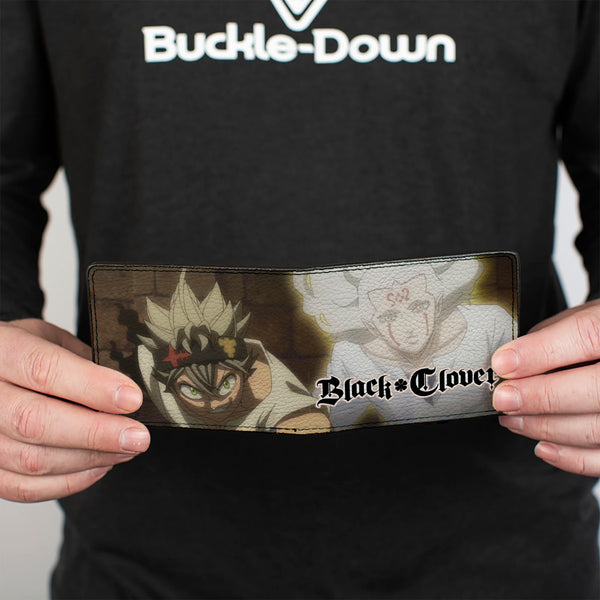 Buckle Down Bi-Fold Wallet - BLACK CLOVER Asta And Licht Pose With Title Logo Greens