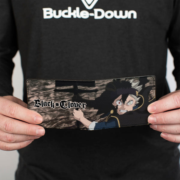 Buckle Down Bi-Fold Wallet - BLACK CLOVER Black Asta Charging Pose And Title Logo