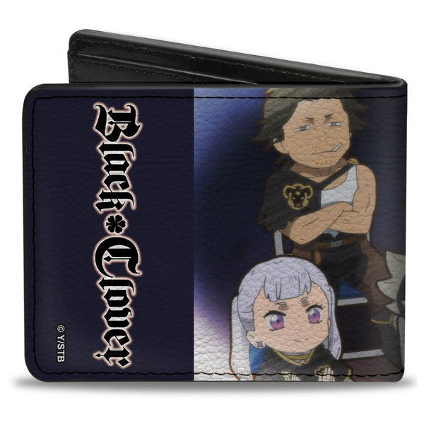 Buckle Down Bi-Fold Wallet - BLACK CLOVER Seven Chibi Characters Sitting Group And Title Logo