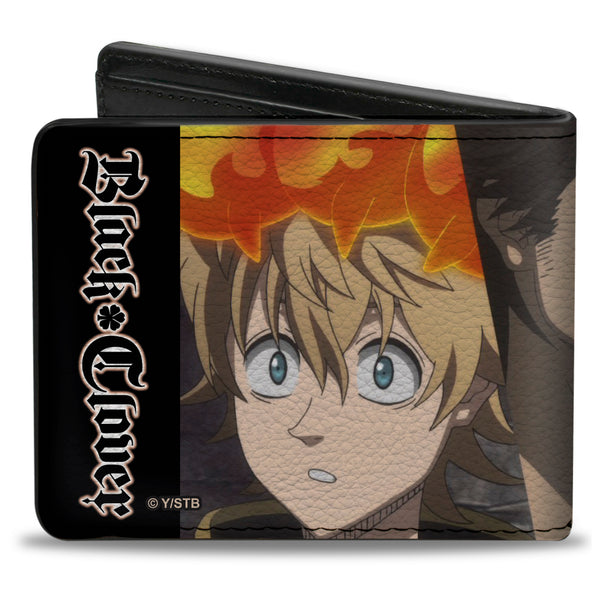 Buckle Down Bi-Fold Wallet - BLACK CLOVER Three Character Pose Blocks And Title Logo