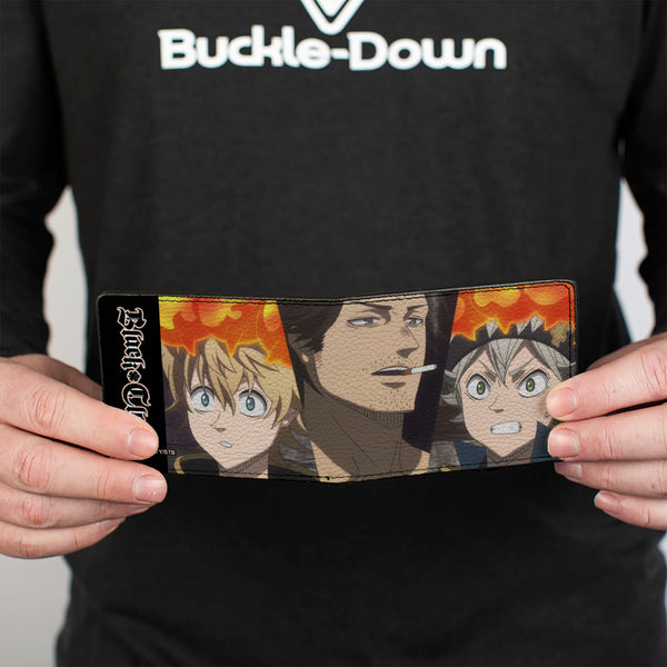 Buckle Down Bi-Fold Wallet - BLACK CLOVER Three Character Pose Blocks And Title Logo