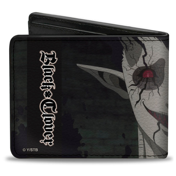 Buckle Down Bi-Fold Wallet - BLACK CLOVER Zagra Face Close-Up And Title Logo Black