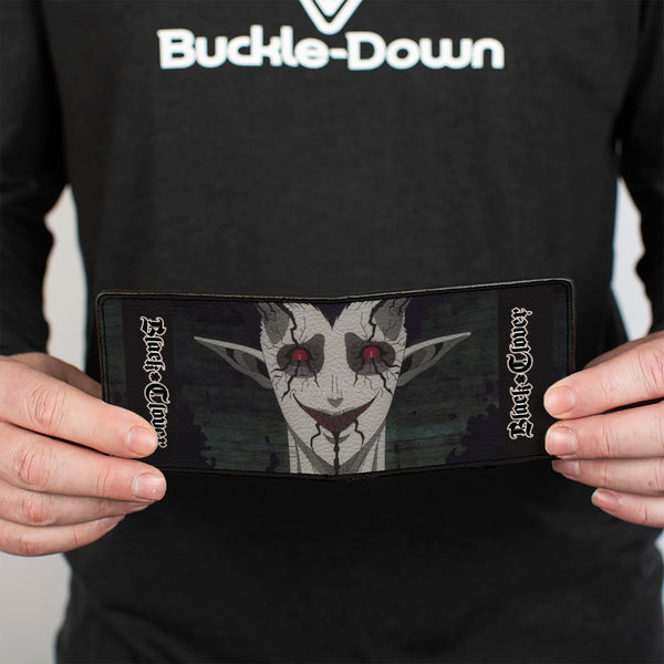 Buckle Down Bi-Fold Wallet - BLACK CLOVER Zagra Face Close-Up And Title Logo Black