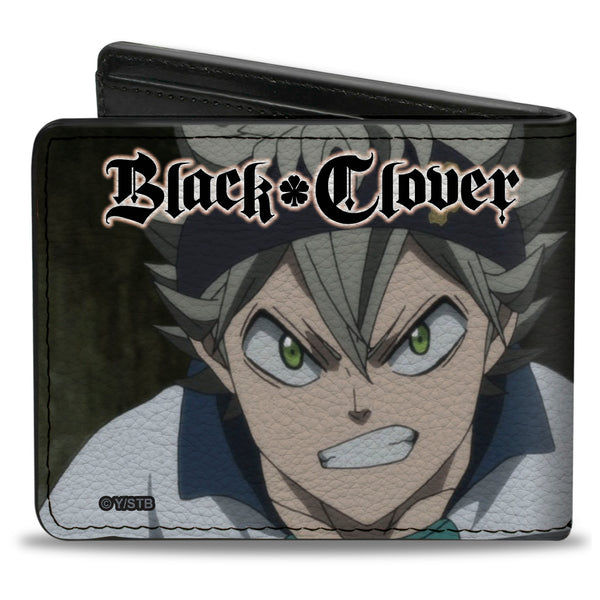 Buckle Down Bi-Fold Wallet - BLACK CLOVER Zora And Asta Faces And Title Logo Black