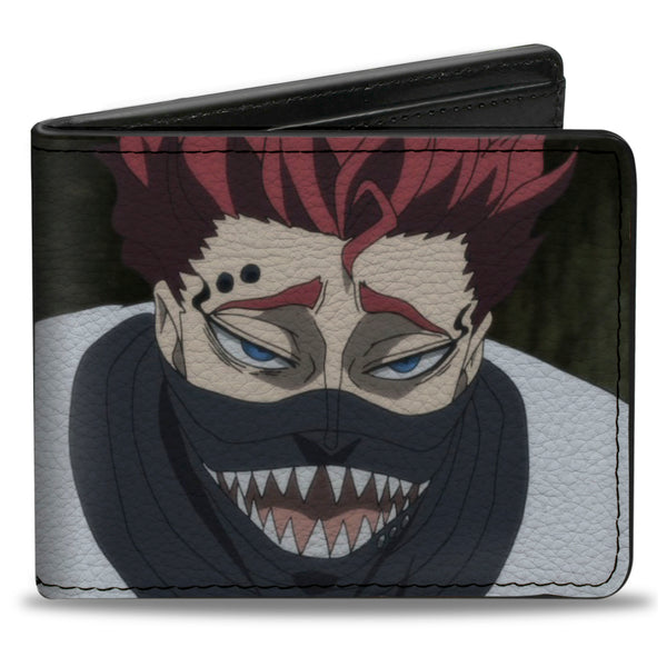 buckle down Bi-Fold Wallet - BLACK CLOVER Zora and Asta Faces and Title Logo Black