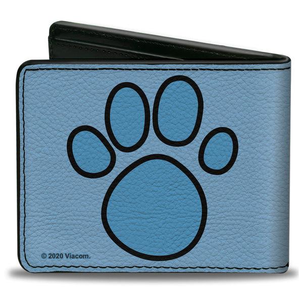 Buckle Down Bi-Fold Wallet - Blue's Clues Blue Face + Paw Print Blues
