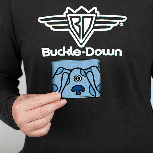 Buckle Down Bi-Fold Wallet - Blue's Clues Blue Face + Paw Print Blues