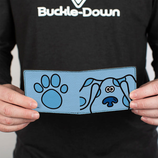 Buckle Down Bi-Fold Wallet - Blue's Clues Blue Face + Paw Print Blues