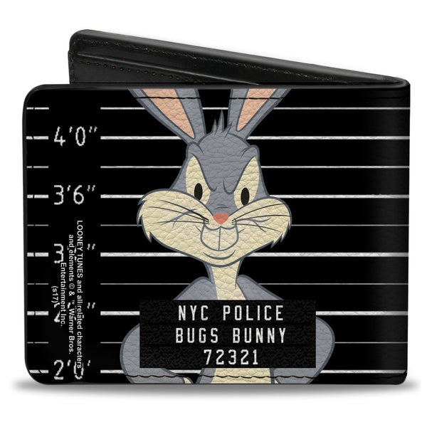 Buckle Down Bi-Fold Wallet - BUGS BUNNY NYC POLICE Mug Shot Black White