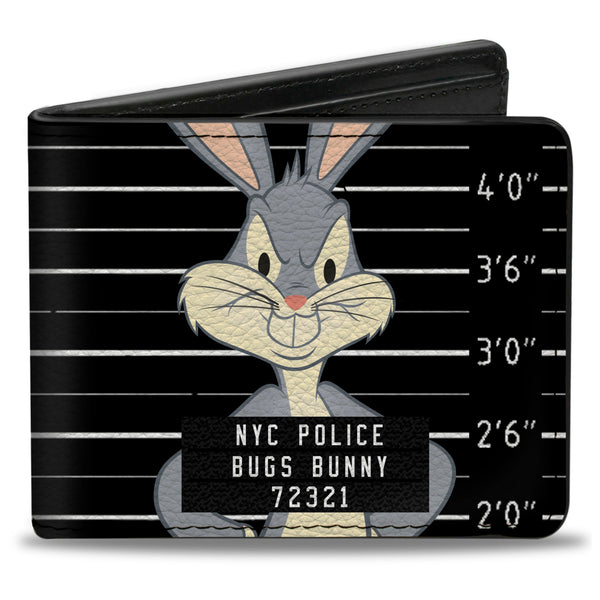 buckle down Bi-Fold Wallet - BUGS BUNNY NYC POLICE Mug Shot Black White
