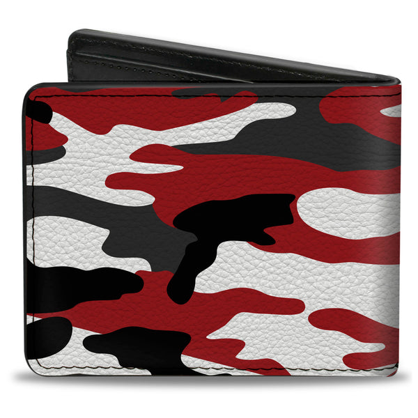 Buckle Down Bi-Fold Wallet - Camo Red Black Gray White