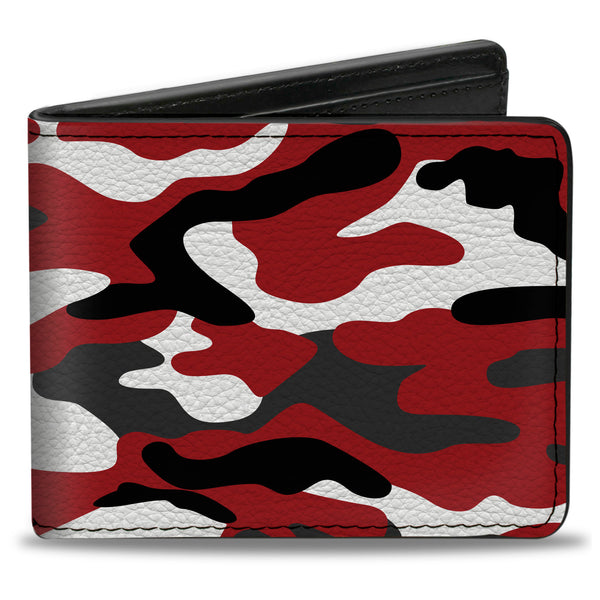 buckle down Bi-Fold Wallet - Camo Red Black Gray White
