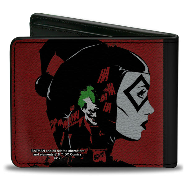 Buckle Down Bi-Fold Wallet - Catwoman Batman Gray Black Yellow + Harley Quinn Joker Red Black White