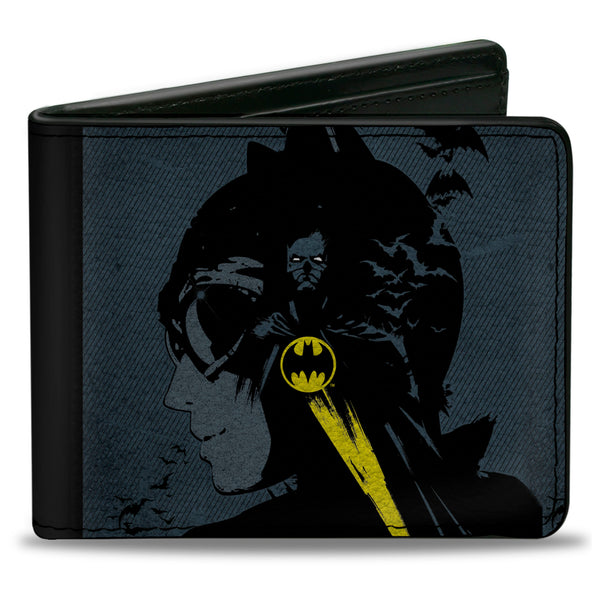 buckle down Bi-Fold Wallet - Catwoman Batman Gray Black Yellow + Harley Quinn Joker Red Black White