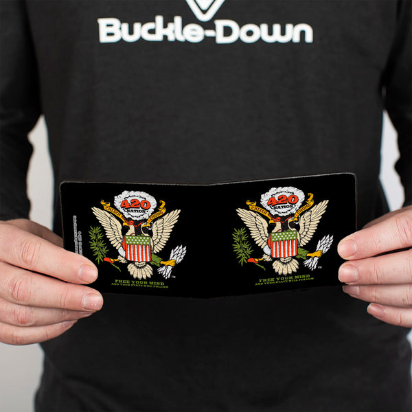 Buckle Down Bi-Fold Wallet - Cheech And Chong 420 Nation Coat Of Arms Black