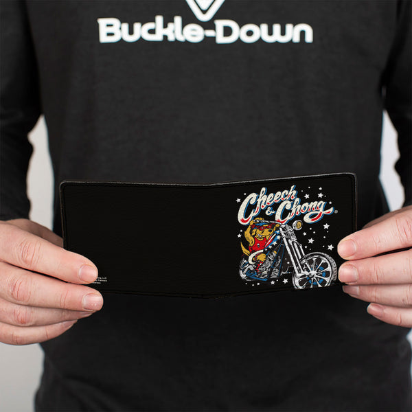 Buckle Down Bi-Fold Wallet - CHEECH & CHONG Americana Stunt Dog Pose Black