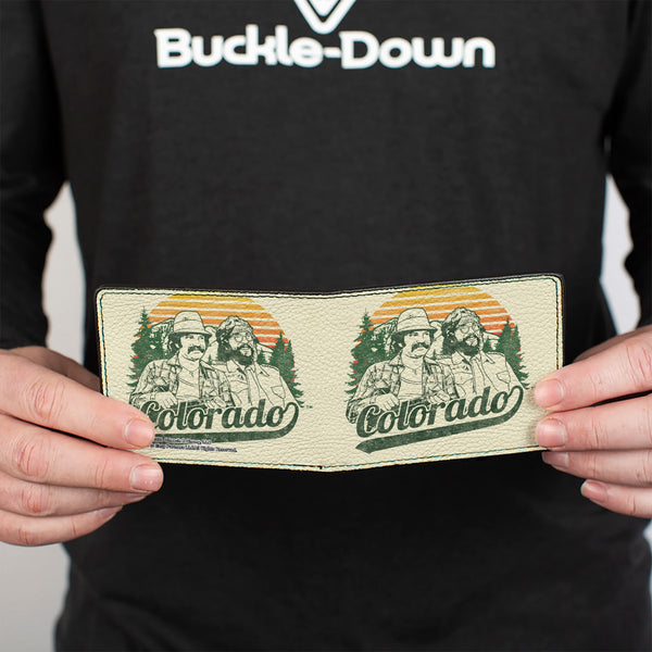 Buckle Down Bi-Fold Wallet - Cheech & Chong COLORADO Landscape Ivory Orange Green
