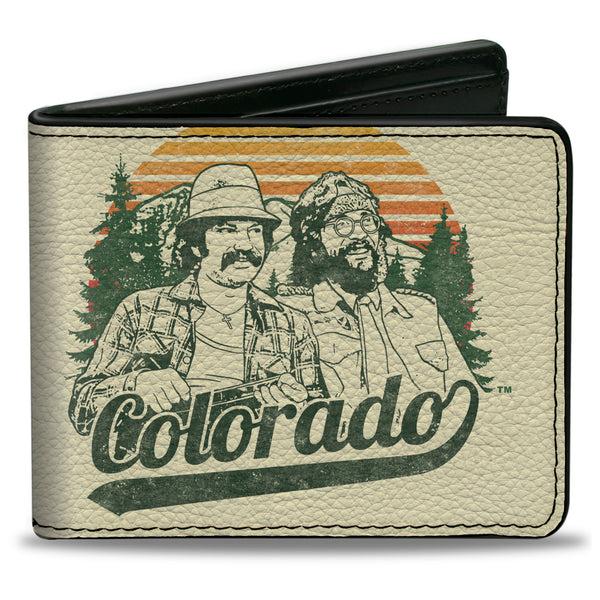 buckle down Bi-Fold Wallet - Cheech & Chong COLORADO Landscape Ivory Orange Green