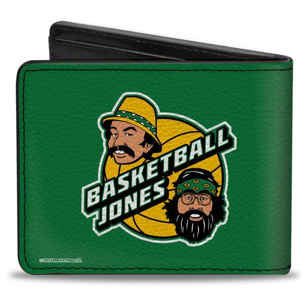 Buckle Down Bi-Fold Wallet - Cheech & Chong EAST LA 85 BASKETBALL JONES Faces Logo Green/Yellow