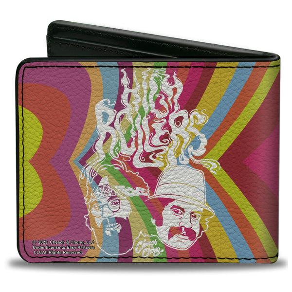 Buckle Down Bi-Fold Wallet - CHEECH & CHONG HIGH ROLLERS Smoke Pose Multi Color/White