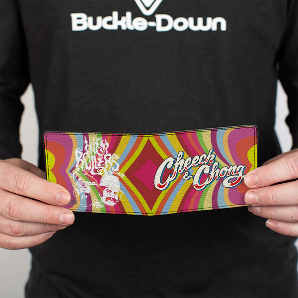 Buckle Down Bi-Fold Wallet - CHEECH & CHONG HIGH ROLLERS Smoke Pose Multi Color/White