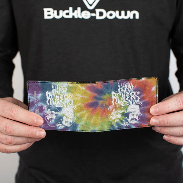 Buckle Down Bi-Fold Wallet - CHEECH & CHONG HIGH ROLLERS Smoke Pose Tie Dye Multi Color/White
