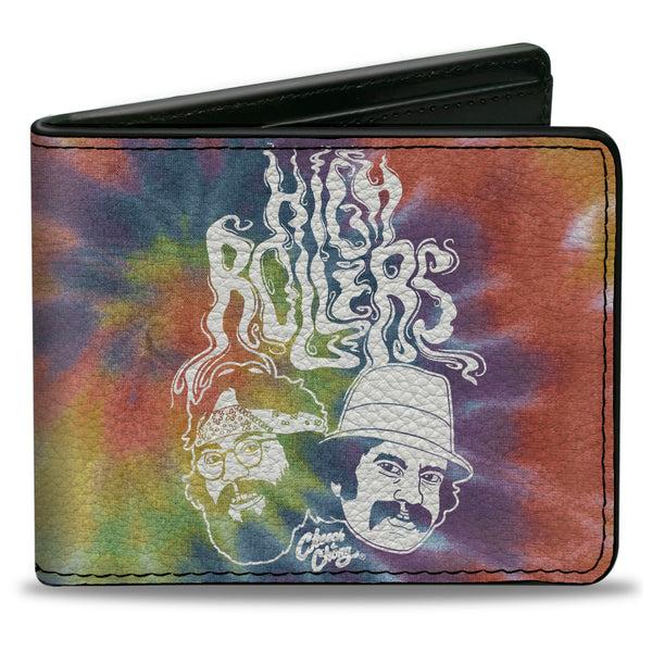 buckle down Bi-Fold Wallet - CHEECH & CHONG HIGH ROLLERS Smoke Pose Tie Dye Multi Color/White
