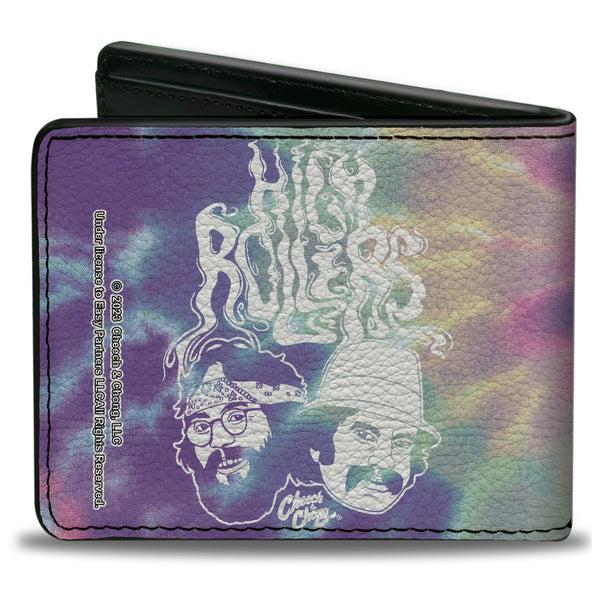Buckle Down Bi-Fold Wallet - CHEECH & CHONG HIGH ROLLERS Smoke Pose Tie Dye Purples/White