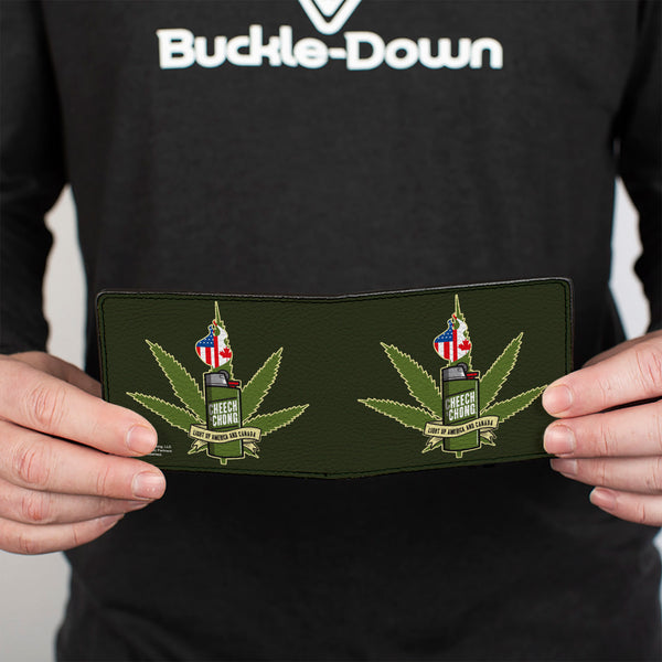 Buckle Down Bi-Fold Wallet - CHEECH & CHONG LIGHT UP AMERICA AND CANADA Lighter Greens