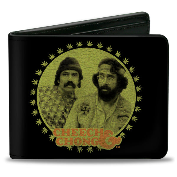 buckle down Bi-Fold Wallet - CHEECH & CHONG Next Movie Pose Black Green Orange