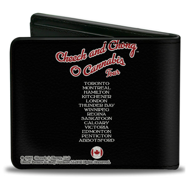 Buckle Down Bi-Fold Wallet - Cheech & Chong O CANNABIS TOUR CANADA 2021 + Cities Black/White/Red