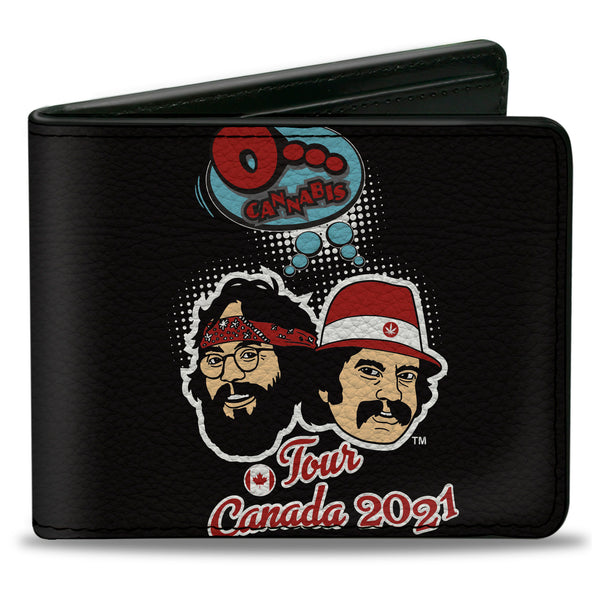 buckle down Bi-Fold Wallet - Cheech & Chong O CANNABIS TOUR CANADA 2021 + Cities Black/White/Red