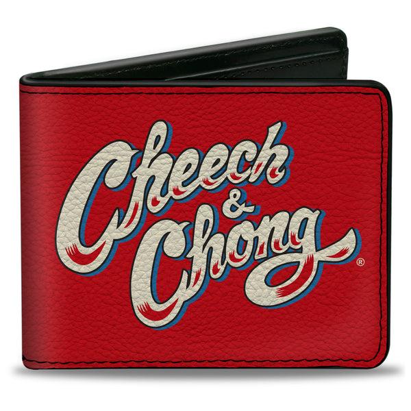 buckle down Bi-Fold Wallet - CHEECH & CHONG Title Logo + Bud Leaf Red/Blue/White
