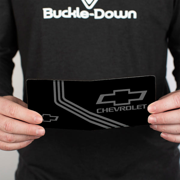Buckle Down Bi-Fold Wallet - CHEVROLET Bowtie 3-Stripe Black Charcoal