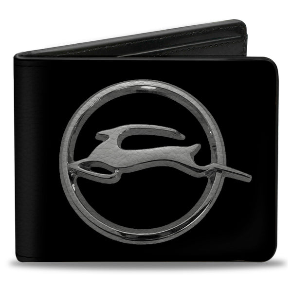 buckle down Bi-Fold Wallet - Chevrolet Impala Deer Emblem Black Silver