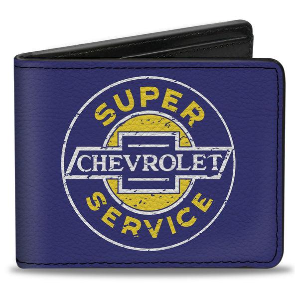 buckle down Bi-Fold Wallet - CHEVROLET SUPER SERVICE Logo Blue White Yellow