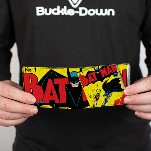 Buckle Down Bi-Fold Wallet - Classic BATMAN Issue #1 Robin & Batman Logo CLOSE-UP Cover Pose