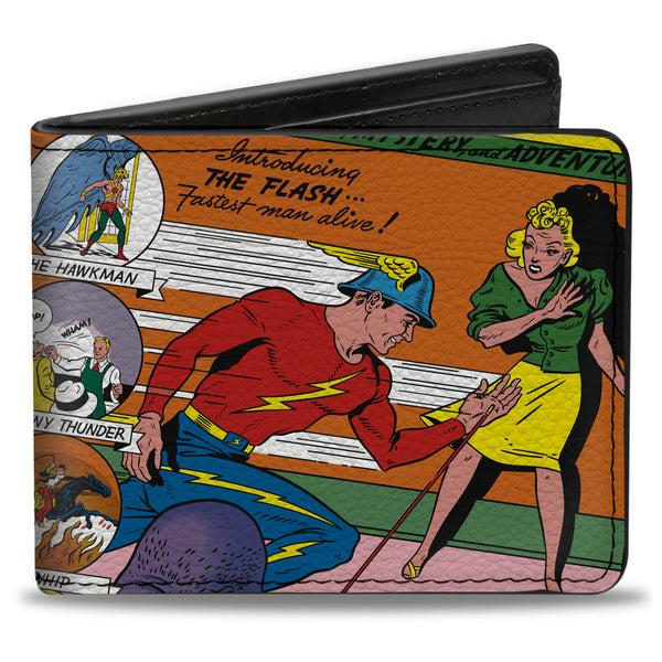 buckle down Bi-Fold Wallet - Classic FLASH COMICS Issue #1 Introducing Flash Cover Pose