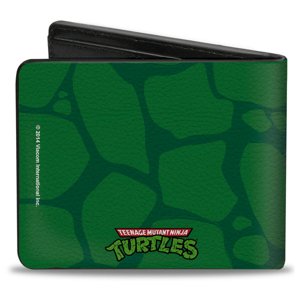 Buckle Down Bi-Fold Wallet - Classic Teenage Mutant Ninja Turtles Battle Pose Turtle Shell Green