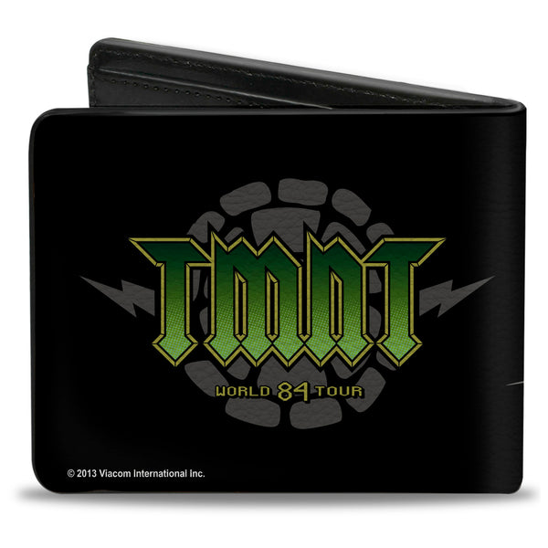 Buckle Down Bi-Fold Wallet - Classic TMNT Group Pose + TMNT WORLD TOUR 84 Black Green